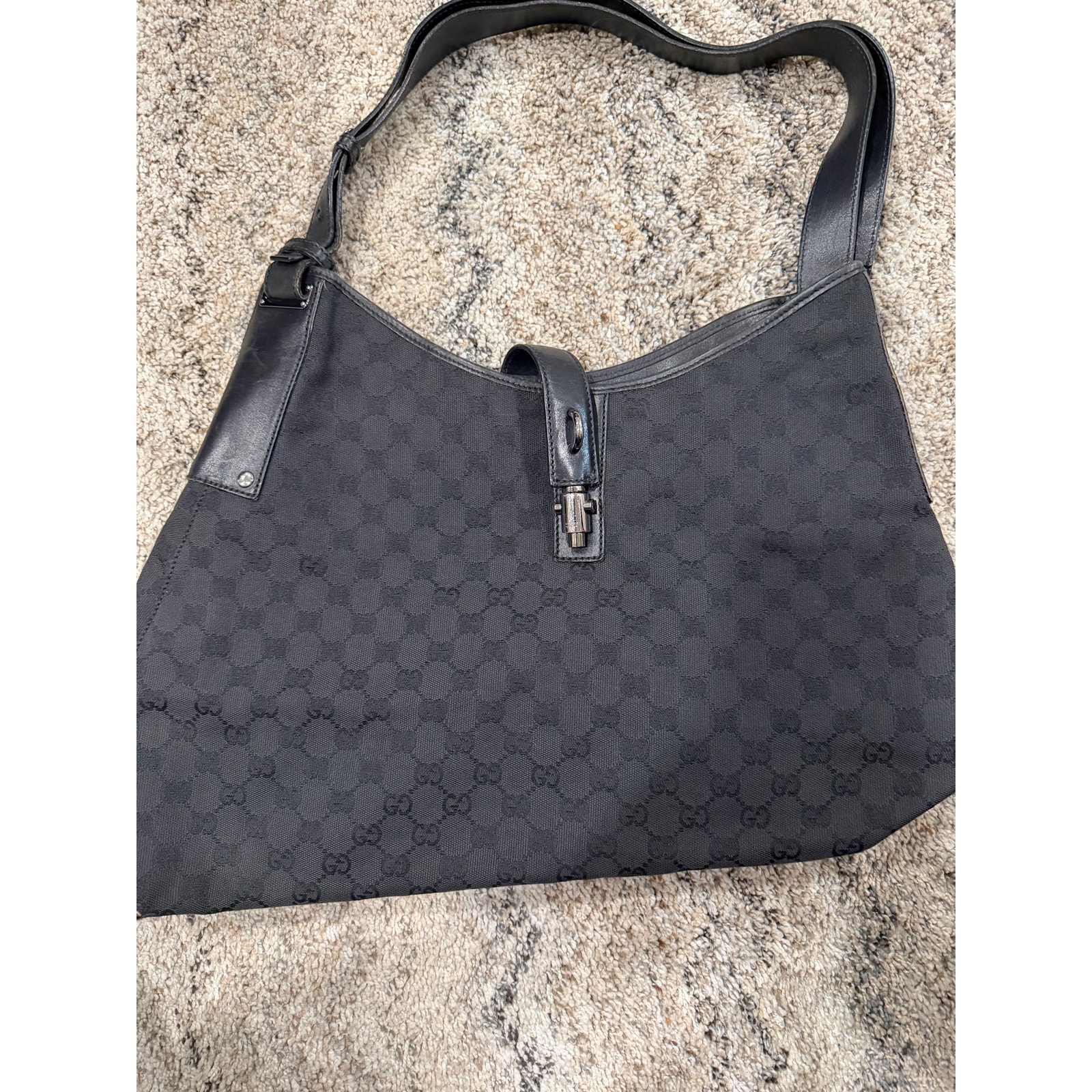 Y2k Gucci Jackie Hobo Bag Large Black